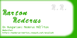 marton mederus business card